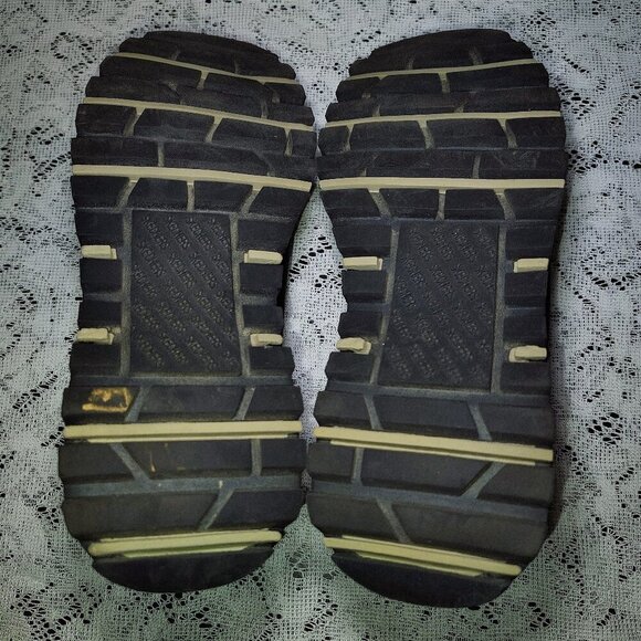 Skechers Women's 5.5 Casual Lace Up Sneakers Black Leather Beige - Picture 6 of 8